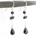 2 Inches long, AAA Certified Black Diamonds Dangler Earrings in 925 Silver - ZeeDiamonds