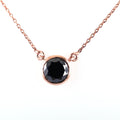 6.30 Ct AAA Quality Brilliant Cut Black Diamond Solitaire Pendant in Rose Gold Finish - ZeeDiamonds