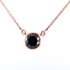 6.30 Ct AAA Quality Brilliant Cut Black Diamond Solitaire Pendant in Rose Gold Finish- Amazing Collection