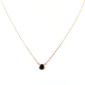 6.30 Ct AAA Quality Brilliant Cut Black Diamond Solitaire Pendant in Rose Gold Finish - ZeeDiamonds