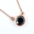 6.30 Ct AAA Quality Brilliant Cut Black Diamond Solitaire Pendant in Rose Gold Finish - ZeeDiamonds