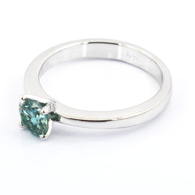 0.80 Ct AAA Certified Blue Diamond Solitaire Ring, Elegant Shine - ZeeDiamonds