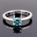 0.80 Ct AAA Certified Blue Diamond Solitaire Ring, Elegant Shine - ZeeDiamonds