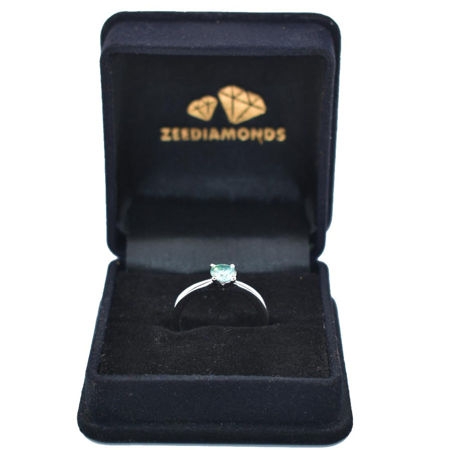 0.75 Ct AAA Certified Blue Diamond Solitaire Ring, Great Luster - ZeeDiamonds