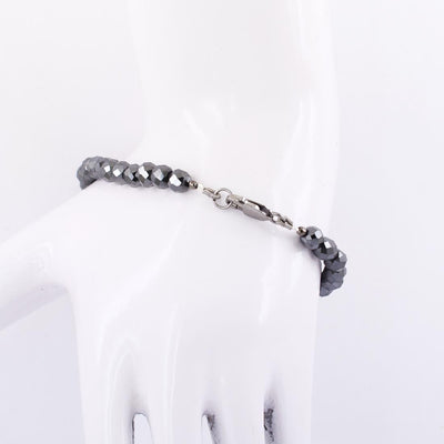 5-6 mm Black Diamond With Ruby Accents Designer Bracelet For Gift - ZeeDiamonds
