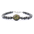 Black Diamond With Green Emerald Pave Gemstone Bead Fancy Bracelet - ZeeDiamonds