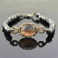 59 Cts Black Diamond & Sapphire Rose Cut Diamond Accents Designer Bracelet - ZeeDiamonds