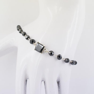 Certified Black Diamond Chain Bracelet With 2 Ct Solitaire Connector - ZeeDiamonds