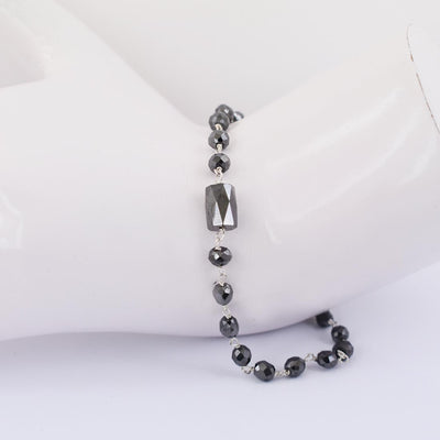 Elegant 4 mm Black Diamond Chain Bracelet, 100% Certified - ZeeDiamonds