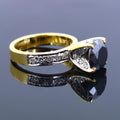 2 Ct Black Diamond Solitaire Ring With Diamond Accents - ZeeDiamonds