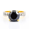 2 Ct Black Diamond Solitaire Ring With Diamond Accents - ZeeDiamonds