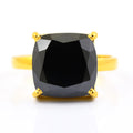 2.75 Ct AAA Quality Certified Cushion Cut Black Diamond Solitaire Ring - ZeeDiamonds