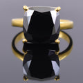 2.75 Ct AAA Quality Certified Cushion Cut Black Diamond Solitaire Ring - ZeeDiamonds