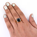 2.75 Ct AAA Quality Certified Cushion Cut Black Diamond Solitaire Ring - ZeeDiamonds