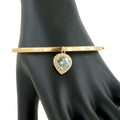 1.2ct Blue Diamond Bangle Bracelet in 18kt Yellow Gold Micron Plating,2.6 inches - ZeeDiamonds