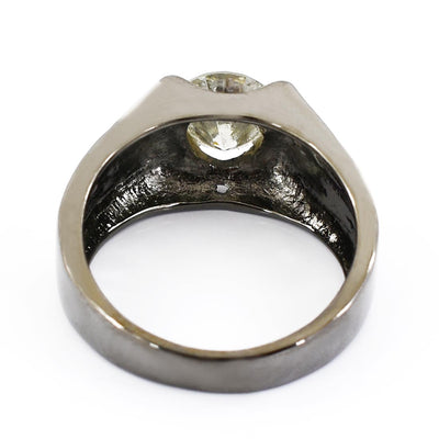 1.35 Ct Off-White Diamond Solitaire Ring in Double Finish, 100% Certified - ZeeDiamonds