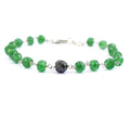 5 mm Emerald Gemstone Chain Bracelet With 7 mm Black Bead,  AAA Certified - ZeeDiamonds