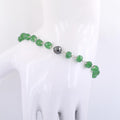 5 mm Emerald Gemstone Chain Bracelet With 7 mm Black Bead,  AAA Certified - ZeeDiamonds