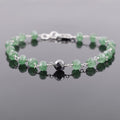 5 mm Emerald Gemstone Chain Bracelet With 7 mm Black Bead,  AAA Certified - ZeeDiamonds