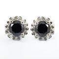 0.60 Ct Each, Certified Black Diamond Designer Accents Studs - ZeeDiamonds