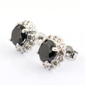 0.60 Ct Each, Certified Black Diamond Designer Accents Studs - ZeeDiamonds