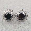 0.60 Ct Each, Certified Black Diamond Designer Accents Studs - ZeeDiamonds