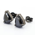 4 Carat Pear Shape Black Diamond Solitaire Studs, Anniversary Gift - ZeeDiamonds