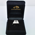 1 Ct, Black Diamond Solitaire Designer Accents Ring in 925 Silver - ZeeDiamonds