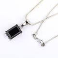 7.25 Ct Emerald Cut Black Diamond Solitaire Pendant in Prong Setting - ZeeDiamonds