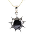 10.75 Ct Brilliant Cut Black Diamond Solitaire Sun Pendant in 925 Sterling Silver - ZeeDiamonds