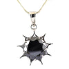 10.75 Ct Brilliant Cut Black Diamond Solitaire Sun Pendant in 925 Sterling Silver- Great Sparkle & Luster