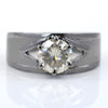 1.50 Ct Off-White Diamond Band Men's Ring in 925 Silver, 100% Certified - ZeeDiamonds