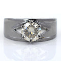 1.50 Ct Off-White Diamond Band Men's Ring in 925 Silver, 100% Certified - ZeeDiamonds