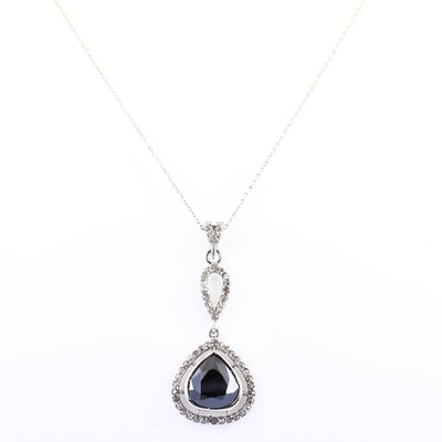 5 Ct Black Diamond Solitaire Accents Pendant, Great Shine & Beautiful Look - ZeeDiamonds