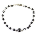 Black Diamond Chain Bracelet With 2 Ct Round Solitaire Connector - ZeeDiamonds