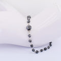 Black Diamond Chain Bracelet With 2 Ct Round Solitaire Connector - ZeeDiamonds