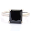 1 Ct Princess Cut Black Diamond Solitaire Ring, 100% Certified Great Shine - ZeeDiamonds