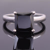 1 Ct Princess Cut Black Diamond Solitaire Ring, 100% Certified Great Shine - ZeeDiamonds