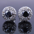 0.50 Ct Each, Certified Black Diamond Designer Accents Studs - ZeeDiamonds