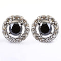 0.50 Ct Each, Certified Black Diamond Designer Accents Studs - ZeeDiamonds