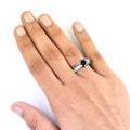 1.5-2 Ct Black Diamond Solitaire Ring With Black & White Accents - ZeeDiamonds