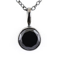 3 Ct Round Brilliant Cut Black Diamond Solitaire Pendant In Black Gold - ZeeDiamonds