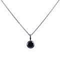 3 Ct Round Brilliant Cut Black Diamond Solitaire Pendant In Black Gold - ZeeDiamonds