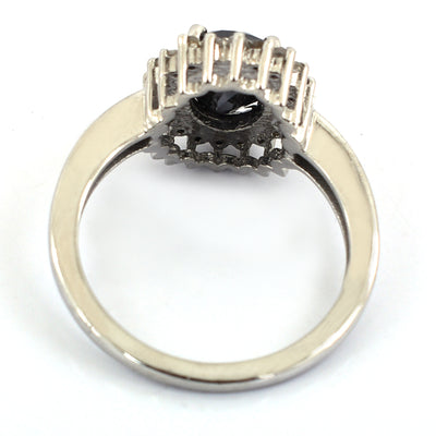 3 Ct Black Diamond Designer Ring With Diamond Accents - ZeeDiamonds