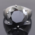 7-8 Ct Black Diamond Solitaire Ring in 925 Sterling Silver - ZeeDiamonds