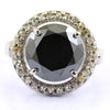 8 Ct Black Diamond Designer Ring With Diamond Accents - ZeeDiamonds