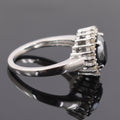 2.50 Ct Black Diamond Solitaire Designer Ring with Diamond Accents - ZeeDiamonds