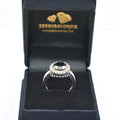 2.50 Ct Black Diamond Solitaire Designer Ring with Diamond Accents - ZeeDiamonds