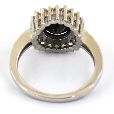 2.50 Ct Black Diamond Solitaire Designer Ring with Diamond Accents - ZeeDiamonds