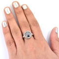 2.50 Ct Black Diamond Solitaire Designer Ring with Diamond Accents - ZeeDiamonds